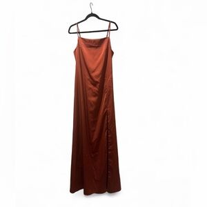 Azazie Terra-cotta Satin Bridesmaid Dress